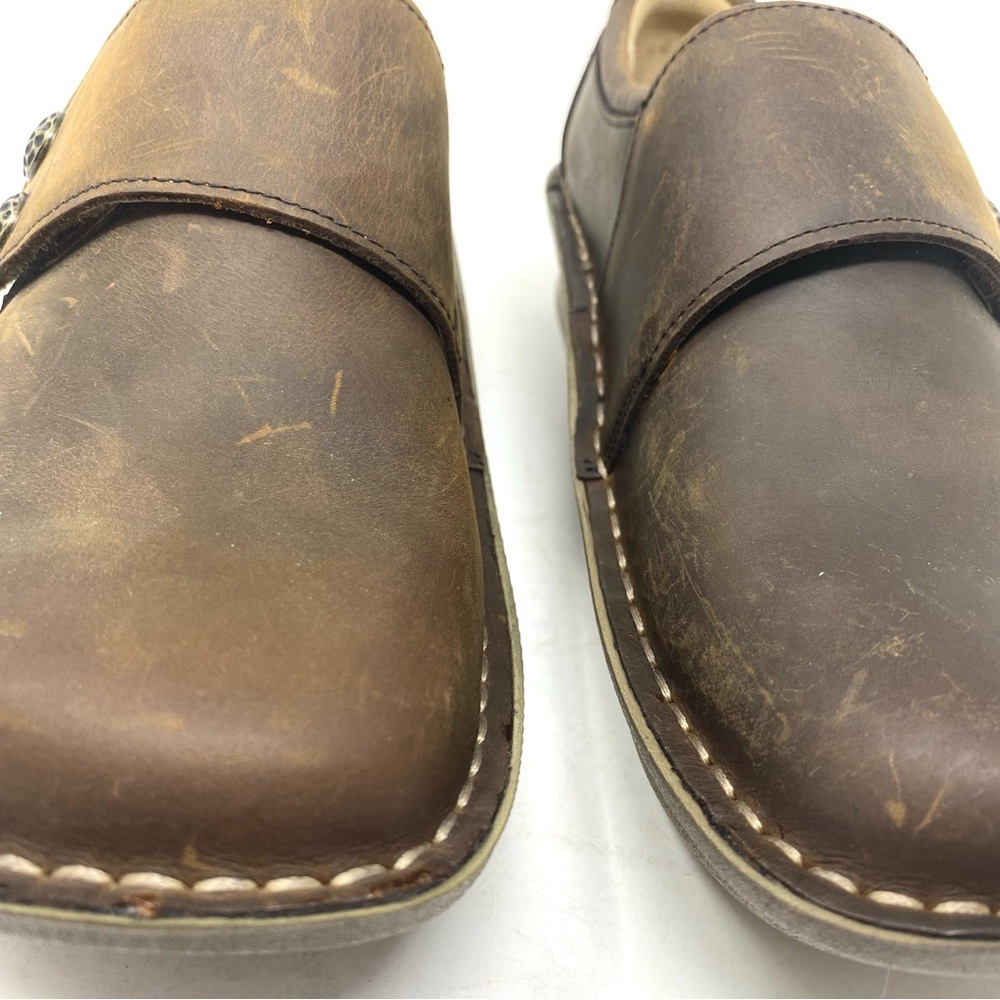 Alegria Deliah Oiled Brown Leather Loafer Ergonomic Comfort Shoe - Picture 4 of 8